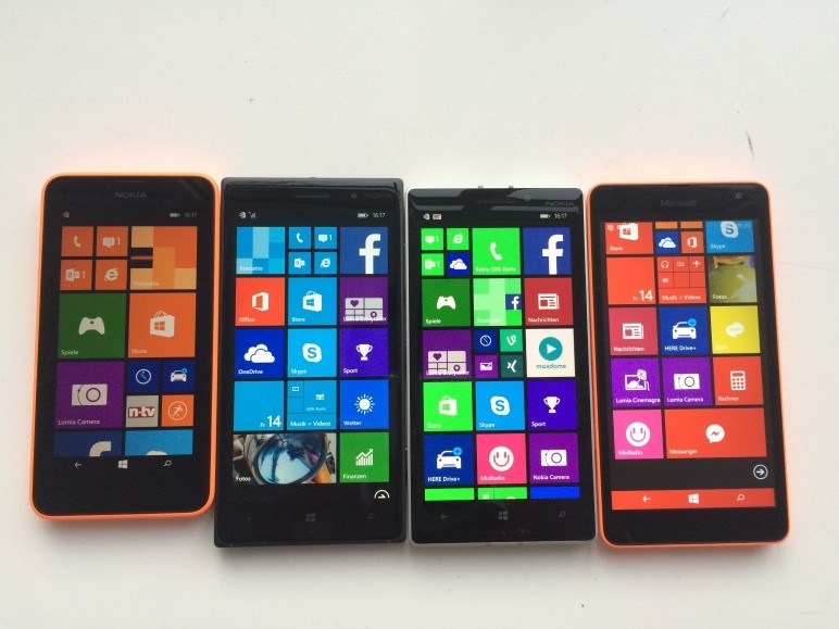 Сравнение размеров Lumia 535 и других аппаратов